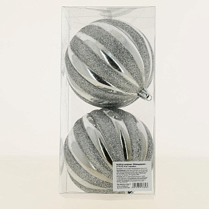 Набор шаров Мандарин 10смх2шт серебро пластик PC04132S 000000000001180111