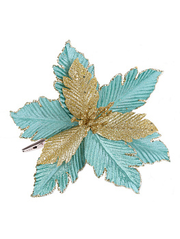 Декоративное украшение 20х20х17см ФЕНИКС-ПРЕЗЕНТ Цветок бирюзово-золотой 000000000001191229
