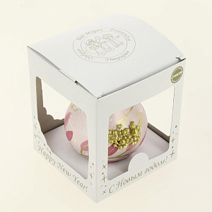 Декоративное украшение Матрешка 12см БИРЮСИНКА розовый стекло 000000000001207673