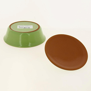 Салатник 500мл ПОСУДА ЦЕНТР с крышкой салатовый керамика 4199 000000000001182195