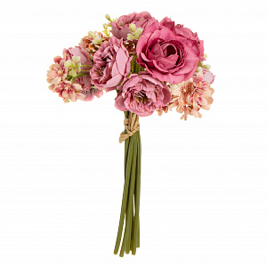 Цветок искусственный букет Санди 31см красно-розовый 000000000001218426