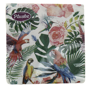 Салфетки бумажные 2слоя 15листов PLUSHE Тропический лес 000000000001206618