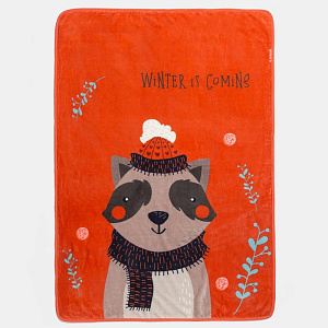 Плед Крошка Я "Енот" 100х140см, велсофт, 100% полиэстер 4583556 000000000001202342