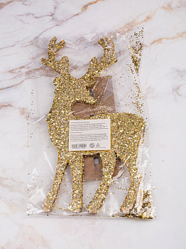 Декоративное украшение Яркий Олень 6х14х24см золото 000000000001209788