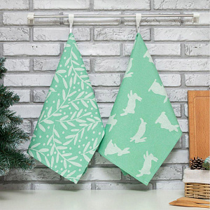 Полотенце кухонное 40х60см Веточки грасс-313 жаккард хлопок-100% 000000000001215451