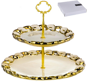 Этажерка-конфетница 2-х ярусная 20х20х3см/28х28х3см BALSFORD фарфор 000000000001194028