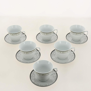 Набор чайный 12 предметов 220мл (6 чашек + 6 блюдец) GUTERWAHL ВЕНЕРА киффа ПУ фарфор 114-19008 000000000001205651