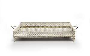 Поднос 32х44см прямоугольный серебро 000000000001216379