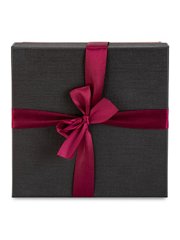 Коробка подарочная 17x17x7см РУТАУПАК бант черный-бордовый картон 000000000001222338