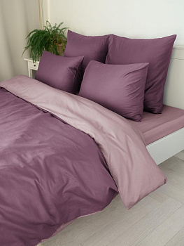 Наволочки 50x70см 2 шт DE'NASTIA сиреневый сатин NEW/хлопок 100% 000000000001217221