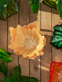 Ваза-конфетница 14см EFE GLASS Цветок металлик золото стекло 000000000001213534