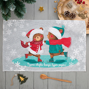 Полотенце 35х60см ДОЛЯНА Новогодняя Сказка 100% хлопок 160г/м2 000000000001208904