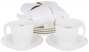 Набор чайный 12 предметов (чашка 180мл-6шт/блюдце-6шт) BALSFORD Грация Мантра подарочная упаковка фарфор 000000000001197907