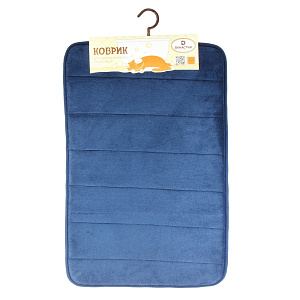 Коврик для ванной горх DE'NASTIA 45х70см memor синий полиэфир M111133 000000000001154579
