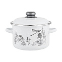 Кастрюля 4л APPETITE FLORA-2 цилиндрическая эмаль 000000000001224945