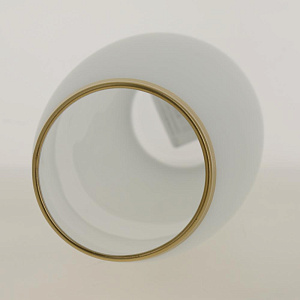 Ваза стеклянная бочка высотой 26 см, Тонировка Молочная, золотой ободок.7736/250/rt002 000000000001191041