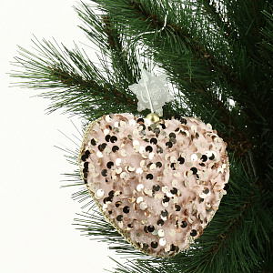 Декоративное украшение Звезда/Елочка/Сердечко 11см DARLENS с пайетками розовый 000000000001209908