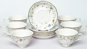 Набор чайный 12шт 6чаш250мл/6блюдец фарфор Патриция подарочная упаковка Золото Balsford 174-42001 000000000001197932