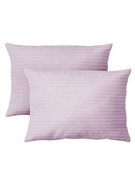 Наволочки 50x70см 2шт DE'NASTIA лиловый страйп-сатин 1см хлопок 100% 000000000001194998