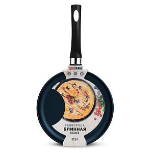 Сковорода блинная 24см НЕВА МЕТАЛЛ ПОСУДА Литая blue алюминий 000000000001216133