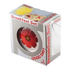 Набор для завтрака Георгин Красный ОСЗ, 3 предмета 000000000001119937