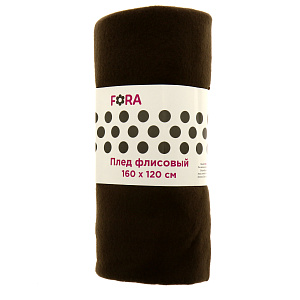 Плед 1,5-спальный 160х120см FORA плотность 140гр/м2 коричневый полиэстер 000000000001186002