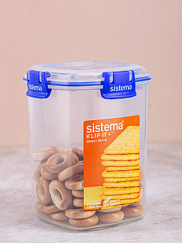 Контейнер 900мл SISTEMA для хранения печенья и других сухих и продуктов. Усиленный силиконовый уплотнитель.Можно мыть в посудомоечной машине. 881332 000000000001204675