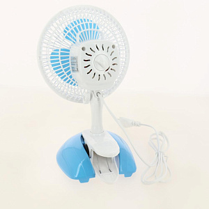 Вентилятор LUAZON HOME LOF-04 настольный 15Вт 15см 2режима бело-голубой 4021009 000000000001205704