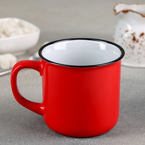 Кружка 340мл ДОЛЯНА Эмаль красный керамика 000000000001211127