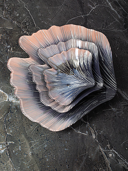 Блюдо сервировочное 18см EFE GLASS Ракушка серебро стекло 000000000001213513