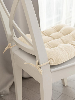 Подушка на стул 40х40см DE'NASTIA молочный вельвет полиэстер 000000000001226736