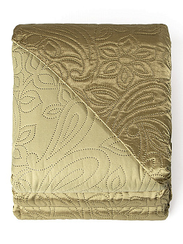 Покрывало 190х220см DE'NASTIA Палермо двустороннее атласное/матовое оливковое 100% полиэстер 000000000001206923