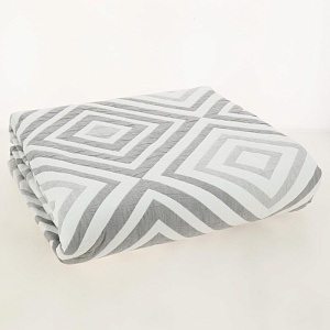 Покрывало DE'NASTIA 155x220см жаккард ромб светло-серый U000175 000000000001203206