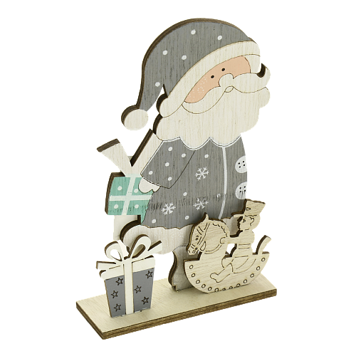 Декоративное украшение Дед мороз с подарками 3,5х9,5х16см настольное 000000000001209791