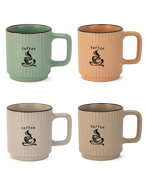 Набор кружек 4шт 350мл керамика 000000000001229756