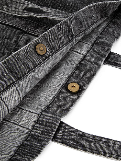 Сумка 36х47х11 DE'NASTIA Denim Bag Washed черный джинса 000000000001225553