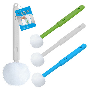 Щетка 23-30см МУЛЬТИДОМ с телескопической ручкой для мытья посуды стаканов банок ваз. Пластик 000000000001209475