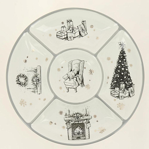 Менажница 25,5x3,1см 5 ячеек Хюгге керамика 000000000001209303