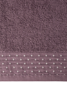 Полотенце махровое 70x140см LUCKY Бордюр горошек коричневый хлопок 000000000001221616