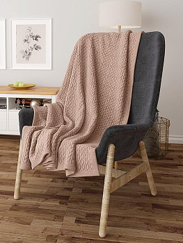 Плед DE'NASTIA Елочка 150х200 100%полиэстер бежевый T040154 000000000001200623