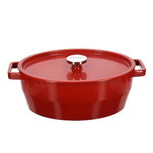 Кастрюля 5,8л 33см PYREX EASYGRIP овальная красная чугун 000000000001142245