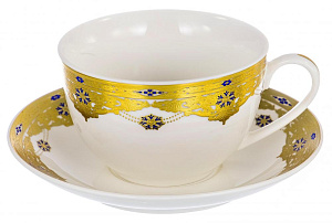 Набор чайный фарфор 15шт 6чашка/6блюдец/чайник/сахарница/молочник подарочная упаковка Эстелла 123-16003 000000000001197860