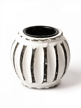 Подсвечник 6,35x6,35x8см DE'NASTIA белый дерево манго 000000000001230457