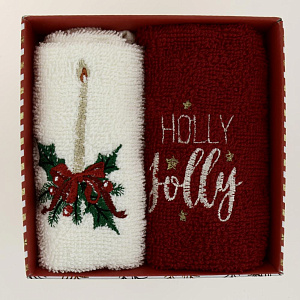 Набор полотенец "Holly Jolly" 30х60см-2шт, 100% хлопок 340гр/м2 4360818 000000000001202332