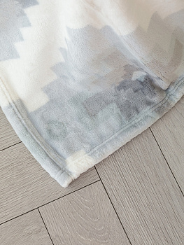 Плед 150x200см DE'NASTIA Полярис белый/серый полиэстер 000000000001229895