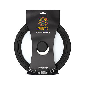 Крышка 24/26/28см DE'NASTIA черный стекло/силикон 000000000001219660