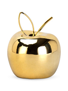 Фигура декоративная Яблоко 10х7,8см золотое керамика 000000000001220786