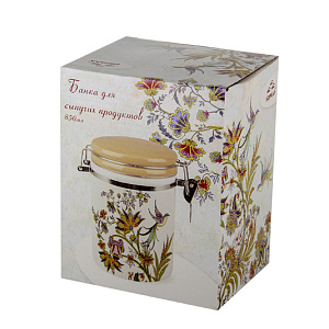 Банка для сыпучих продуктов 850 мл с клипсой п/упBright Ornamental,ZF6262-21 000000000001193098