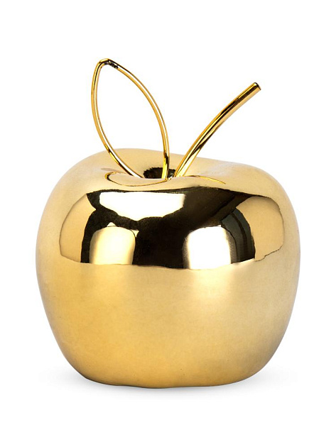 Фигура декоративная Яблоко 10х7,8см золотое керамика 000000000001220786