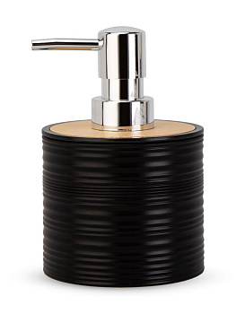 Диспенсер для мыла 250мл 13,3х8,8см черный полипропилен/бамбук 000000000001226611